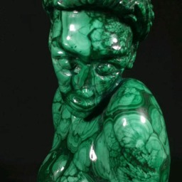 Large Woman Malachite Bust - thumbnail 2