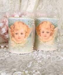 Shabby Chic Cherub Led Candles Victorian Angel Home Decor - thumbnail 1