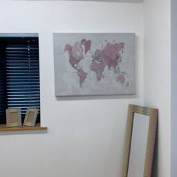 Diamond Dust World Map Canvas, Sparkly Office Art - 30x40 Inches - thumbnail 2
