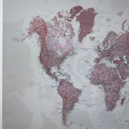Diamond Dust World Map Canvas, Sparkly Office Art - 30x40 Inches - thumbnail 3