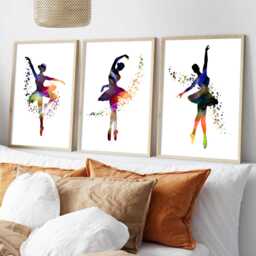 Ballerina Art Prints Set Abstract Ballet Girl Bedroom Decor - thumbnail 3