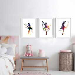 Ballerina Art Prints Set Abstract Ballet Girl Bedroom Decor - thumbnail 2
