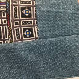 Vintage Handmade Tribal Hmong Embroidered Silk Cotton Wall Hanging - thumbnail 4