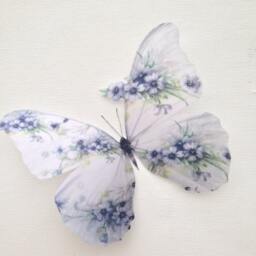 Shabby Chic Butterfly Wall Decals Vintage Floral 3D Art, Set Of 4 - thumbnail 3