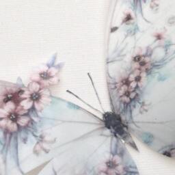 Shabby Chic Butterfly Wall Decals Vintage Floral 3D Art, Set Of 4 - thumbnail 2
