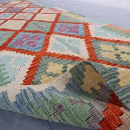Kilim Runner Rug 2'9x9'6 Ft, Afghan Flatweave Handmade Wool Rug, Natural Veg Dyes Traditional Oriental Kitchen Runner, Entryway - thumbnail 2