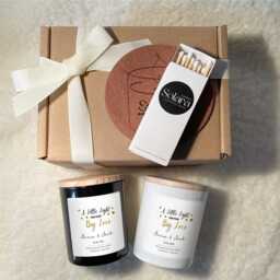 Wedding Candle Gift For Couple, Personalised With Names & Date, A Little Light Your Big Love, Unique - thumbnail 4