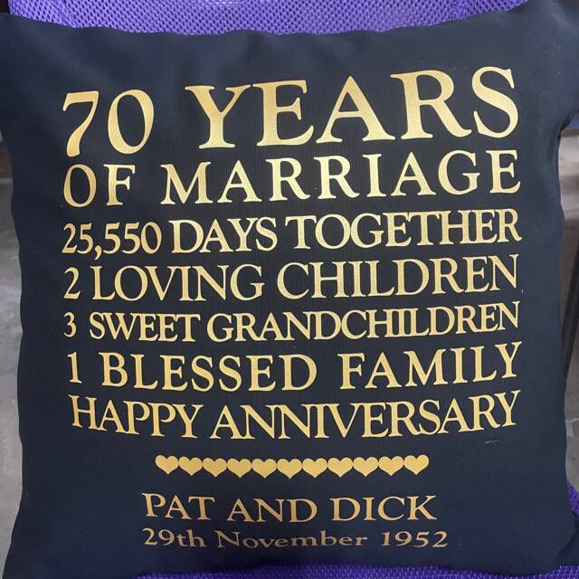 Custom Anniversary Pillow, Personalized Cotton Gift - image 1
