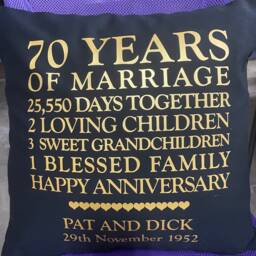 Custom Anniversary Pillow, Personalized Cotton Gift