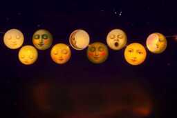 Celestial Moon Garland ~ The Court - Witchy Whimsigoth Decor Painterly Lunar Phases Boho Spiritual Wall Hanging - thumbnail 1