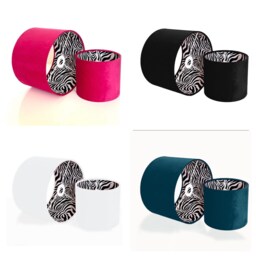 New Luxury Hq Double Sided Black Velvet & Zebra Animal White Fabric Combination Lamp Shade Pendant Light - thumbnail 2