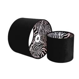 New Luxury Hq Double Sided Black Velvet & Zebra Animal White Fabric Combination Lamp Shade Pendant Light - thumbnail 1
