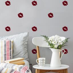 Kiss Lips Vinyl Wall Decal - Romantic Dorm Room Decor - thumbnail 3