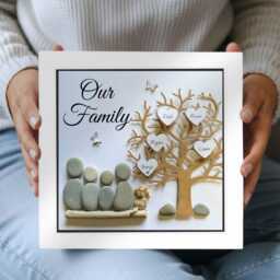 Personalised Pebble Art Family Tree Christmas Keepsake Gift - thumbnail 3