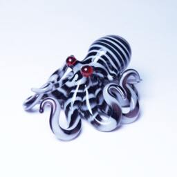 Glass Octopus Pendant Zebra Striped - thumbnail 3