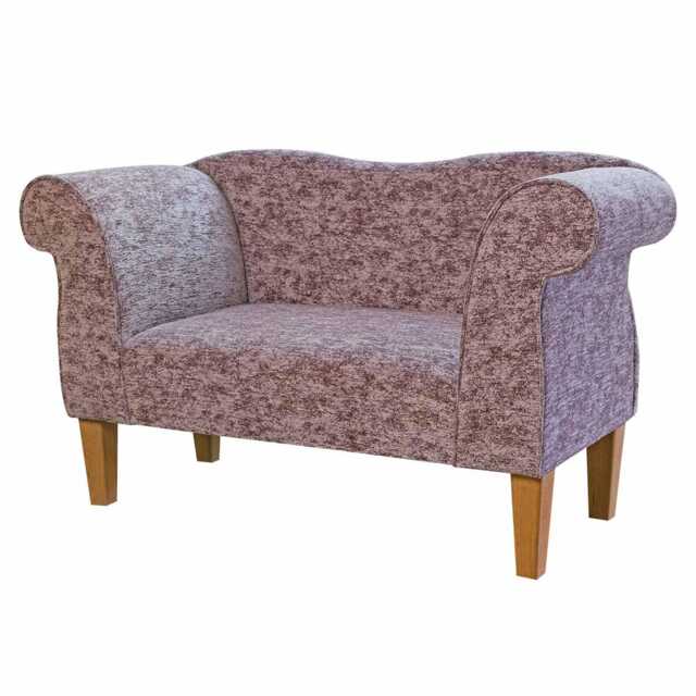 Small Purple Chenille Chaise Sofa - Upholstered Chair Handmade in Britain - image 1