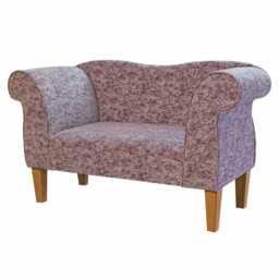 Small Purple Chenille Chaise Sofa - Upholstered Chair Handmade in Britain - thumbnail 1