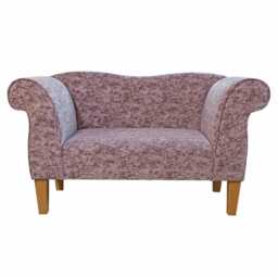 Small Purple Chenille Chaise Sofa - Upholstered Chair Handmade in Britain - thumbnail 2