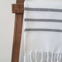 Cotton Hand Towel - Stripe Guest Head Wrap Natural Kitchen Tea Rustic Home White With Stripes Housewarming - thumbnail 2