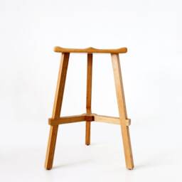 Set Of 2 Bar Stools, Handmade Wood Kitchen Wooden Counter Height Furniture - thumbnail 3