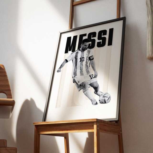 Football Neutral - Messi 01 Poster Football-Inspired Wall Art, Sublte Sports Print, Gift For Him, Home Decor, Man Cave, Football - image 1