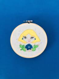 Wall Decoration - Drawings & Illustrations Hand Embroidery Hoop Embroidery Art Hanging Girl in The Desert - thumbnail 1