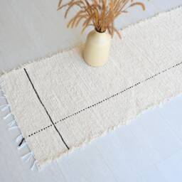Cream Runner Rug 300 cm, Hallway Rug, Kitchen Beige Cotton Area Boho Rustic Flurteppich, Couloir - thumbnail 3