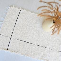 Cream Runner Rug 300 cm, Hallway Rug, Kitchen Beige Cotton Area Boho Rustic Flurteppich, Couloir - thumbnail 2