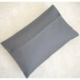 "Tempur Travel Pillow Cover Grey 40x26cm Plain Block Solid Dark Gray Envelope Back 10x16 Casper Nap Oblong Cushion Case Sham 16""x10" - thumbnail 3
