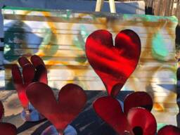 steel Heart Sculptures - One Medium Size Heart
