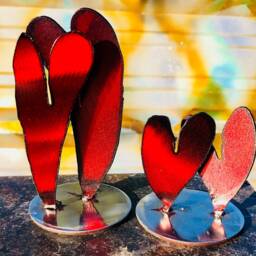 steel Heart Sculptures - One Medium Size Heart - thumbnail 3