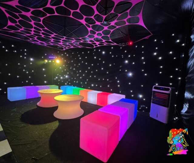 Bundle Party Decorations, X2 Uv Pink Decor, Blacklight Canopies, Trippy Wall Hangings, Pschedelic Tapestry, Birthday Gigs & More - image 1