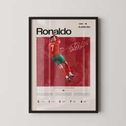Cristiano Ronaldo Portugal Kit Stats Poster, Cr7 Football Wall Art, Soccer Print, Legend Gift, Sports Decor - thumbnail 1