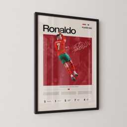 Cristiano Ronaldo Portugal Kit Stats Poster, Cr7 Football Wall Art, Soccer Print, Legend Gift, Sports Decor - thumbnail 2