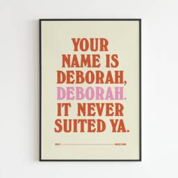 Your Name Is Deborah - Disco 2000 Inspired Lyrics Music A3 A4 A5 Wall Art Poster Print Gift - thumbnail 3