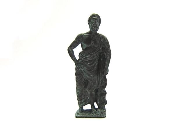 Bronze Statue Of Asklepios God Medicine , Museum Verdigris Copy - image 1