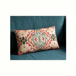 William Yeoward Valetta Cushion Colourful Trellis Pillow Cover 12x20 - thumbnail 3