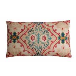 William Yeoward Valetta Cushion Colourful Trellis Pillow Cover 12x20 - thumbnail 1