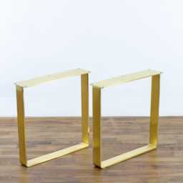 "Brass Coffee Table Legs - 16"" Flat U-Shaped Metal Set Of 2 Sofa & Furniture Base Height Options 12""-16" - thumbnail 3