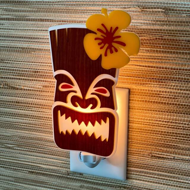 Tiki Night Light Mid Century Modern Polynesian Decor - image 1