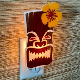Tiki Night Light Mid Century Modern Polynesian Decor - thumbnail 2