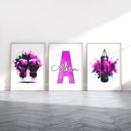 Personalised Boxing Prints - Set Of 3 Boxer Posters - Boys Girls Bedroom Decor Custom Poster Home Room Wall Art Artwork - thumbnail 2