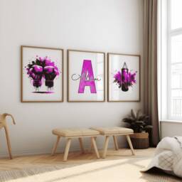Personalised Boxing Prints - Set Of 3 Boxer Posters - Boys Girls Bedroom Decor Custom Poster Home Room Wall Art Artwork - thumbnail 3