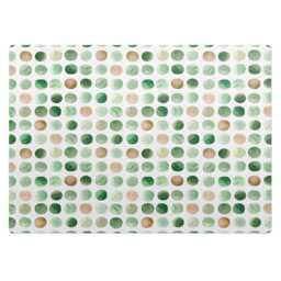 Watercolor Dots Desk Chair Mat, Green Computer Office Pattern Gaming Floor Protector
