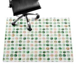 Watercolor Dots Desk Chair Mat, Green Computer Office Pattern Gaming Floor Protector - thumbnail 2