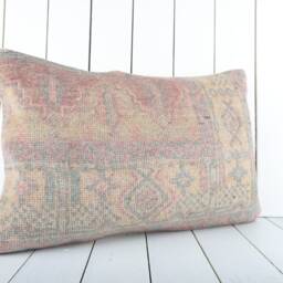Handmade Turkish Kilim Pillow Cover Vintage Anatolian Design - 16x24 - thumbnail 2