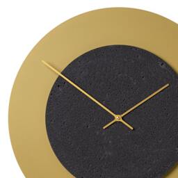 Metal-Concrete Wall Clock 44 cm - Large Round Clock, Golden With Anthracite Concrete & Golden Hands Clockies Cl450306 - thumbnail 2