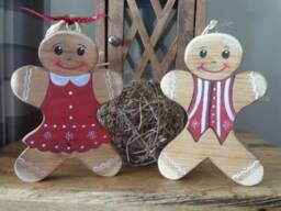 Wood Gingerbread Man Tree/Mantel Decoration My First Christmas Keepsake Stocking Decor Personalised Bauble Ornament