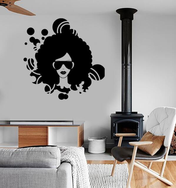 Wall Vinyl Music Black Afro American Girl Disco Guaranteed Quality Decal Mural Art 1552Dz - image 1