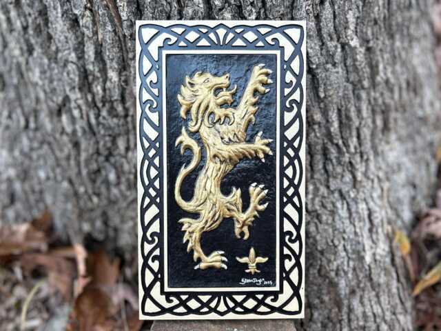Rampant Lion - Cast Paper By Kevin Dyer Emblem Of Scotland Scottish Heraldry Celtic Aesthetic Wall Decor Coat Arms German Welsh Finland - image 1